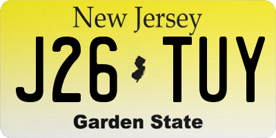 NJ license plate J26TUY