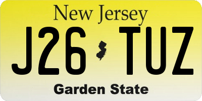 NJ license plate J26TUZ