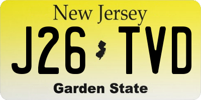 NJ license plate J26TVD