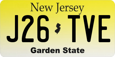 NJ license plate J26TVE
