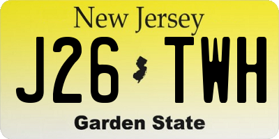 NJ license plate J26TWH