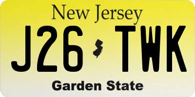 NJ license plate J26TWK