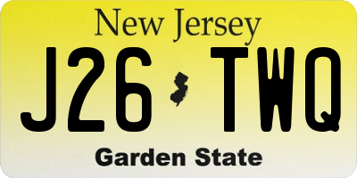 NJ license plate J26TWQ