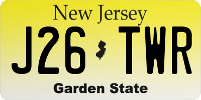 NJ license plate J26TWR