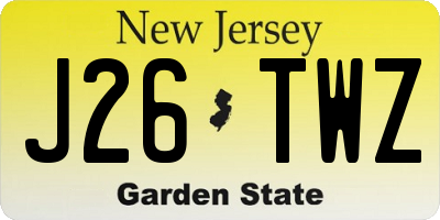 NJ license plate J26TWZ