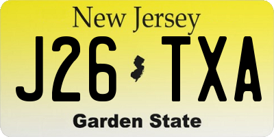 NJ license plate J26TXA