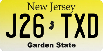 NJ license plate J26TXD