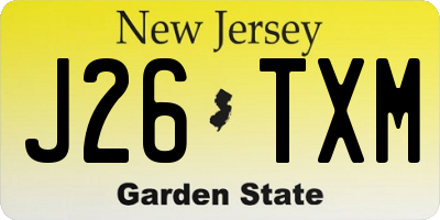 NJ license plate J26TXM