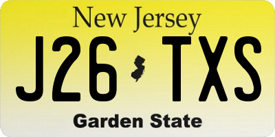 NJ license plate J26TXS