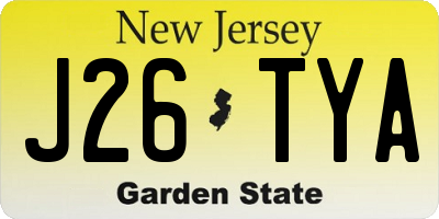 NJ license plate J26TYA