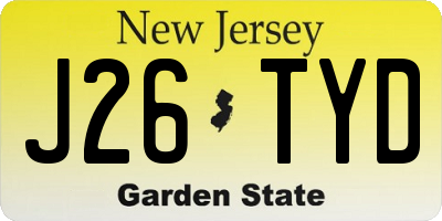 NJ license plate J26TYD