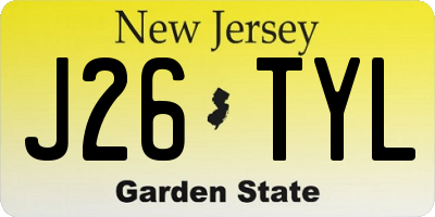 NJ license plate J26TYL