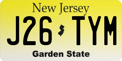 NJ license plate J26TYM
