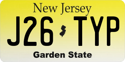 NJ license plate J26TYP