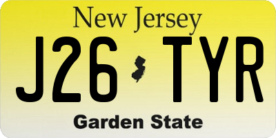 NJ license plate J26TYR