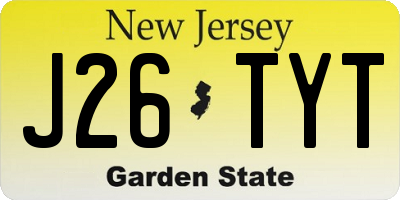 NJ license plate J26TYT