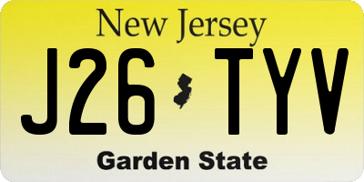 NJ license plate J26TYV