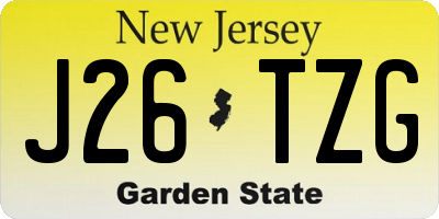 NJ license plate J26TZG