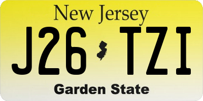 NJ license plate J26TZI
