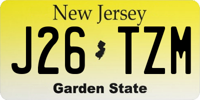 NJ license plate J26TZM