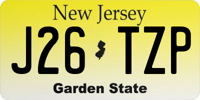 NJ license plate J26TZP