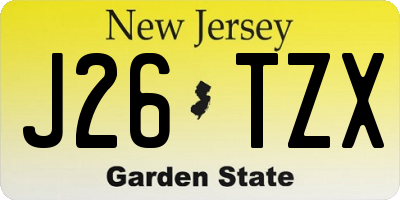 NJ license plate J26TZX