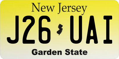 NJ license plate J26UAI