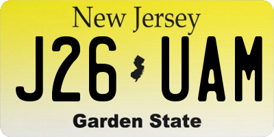 NJ license plate J26UAM
