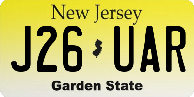 NJ license plate J26UAR