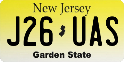 NJ license plate J26UAS