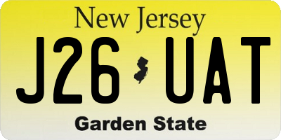 NJ license plate J26UAT
