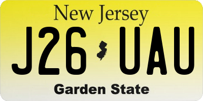 NJ license plate J26UAU