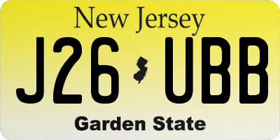 NJ license plate J26UBB