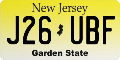 NJ license plate J26UBF