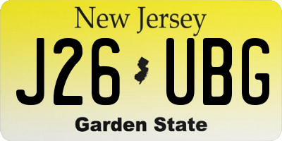NJ license plate J26UBG