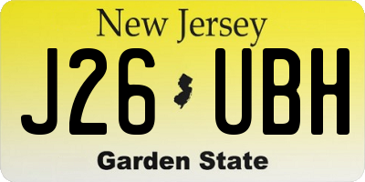 NJ license plate J26UBH