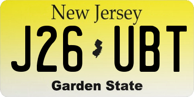 NJ license plate J26UBT