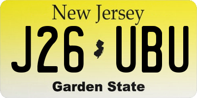 NJ license plate J26UBU