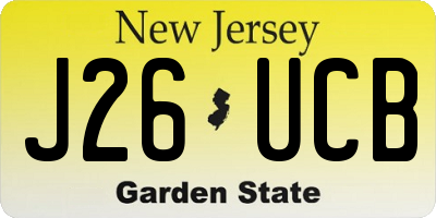 NJ license plate J26UCB