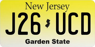 NJ license plate J26UCD