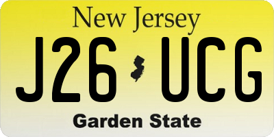 NJ license plate J26UCG