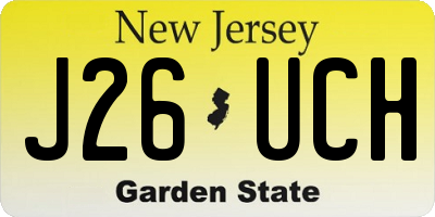 NJ license plate J26UCH