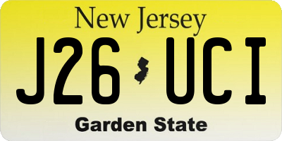 NJ license plate J26UCI