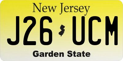 NJ license plate J26UCM