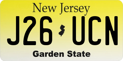 NJ license plate J26UCN