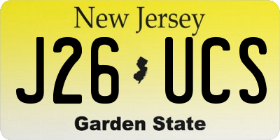 NJ license plate J26UCS