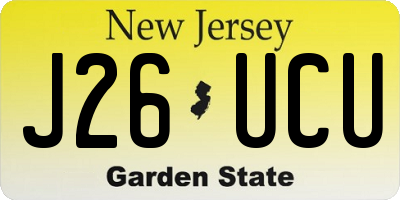 NJ license plate J26UCU