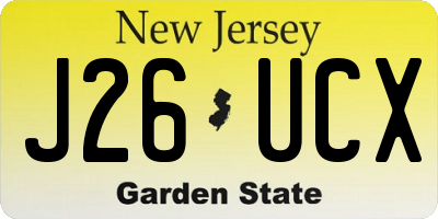 NJ license plate J26UCX