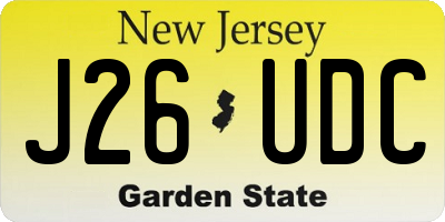 NJ license plate J26UDC