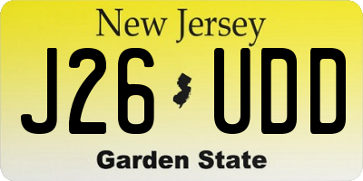 NJ license plate J26UDD